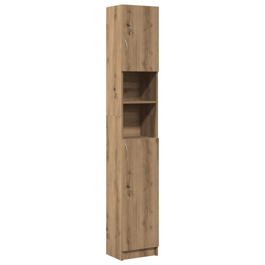 Mobiletto da bagno artigianale in rovere 32x25,5x190 cm in legno ingegnerizzato | homemem39