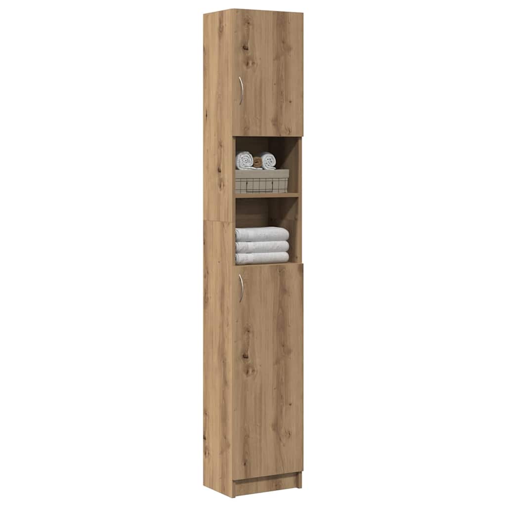 Mobiletto da bagno artigianale in rovere 32x25,5x190 cm in legno ingegnerizzato | homemem39