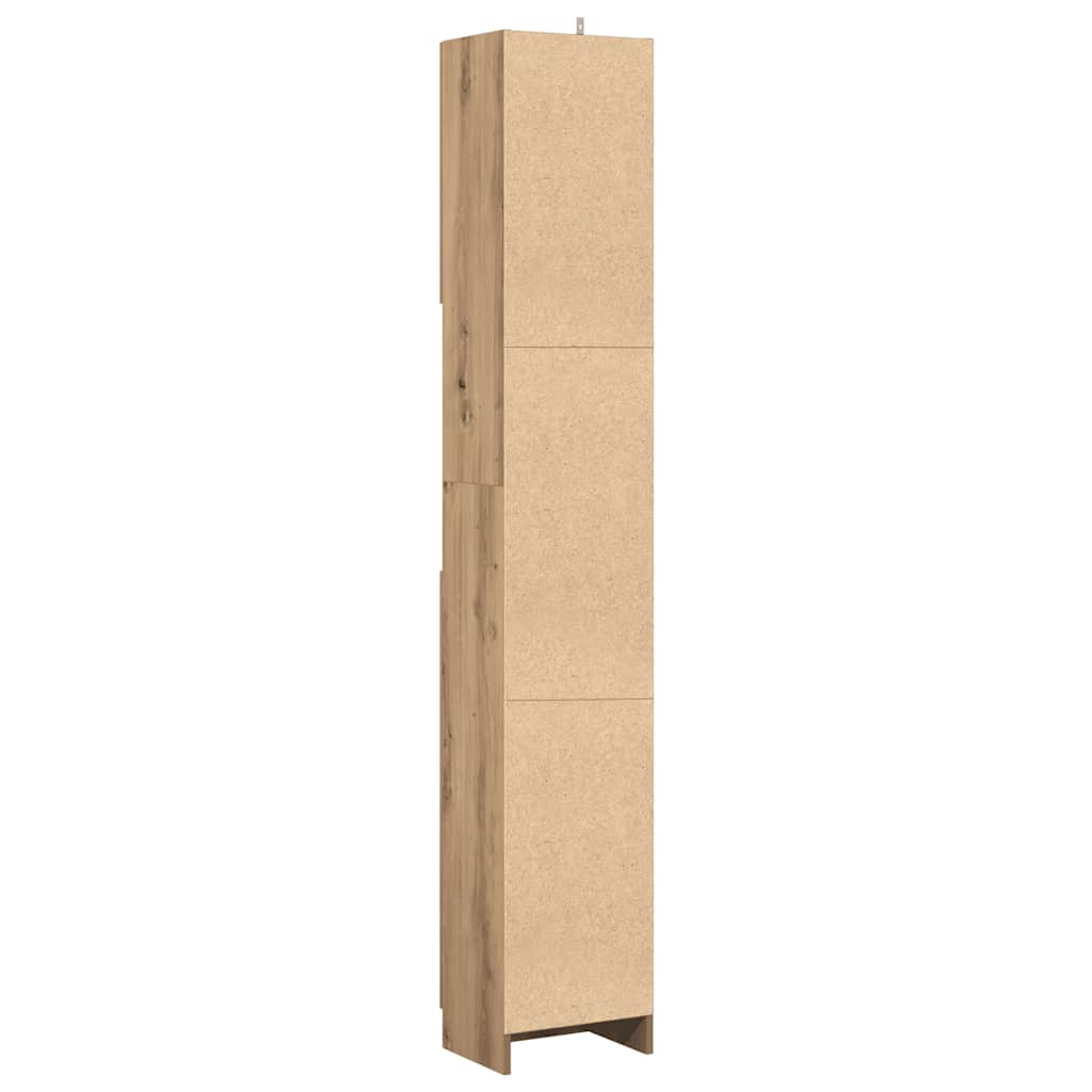 Mobiletto da bagno artigianale in rovere 32x25,5x190 cm in legno ingegnerizzato | homemem39