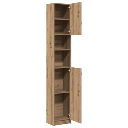 Mobiletto da bagno artigianale in rovere 32x25,5x190 cm in legno ingegnerizzato | homemem39