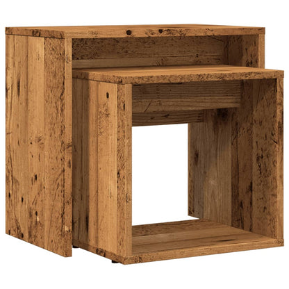Tavolini Impilabili 2 pz Legno Antico in Truciolato | homemem39
