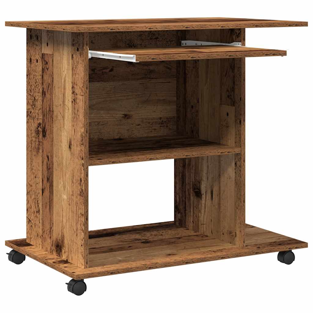 Scrivania da Computer Legno Antico 80x50x75cm Legno Multistrato - homemem39