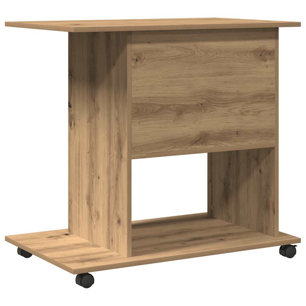 Scrivania Computer Rovere Artigianale Legno Multistrato - homemem39