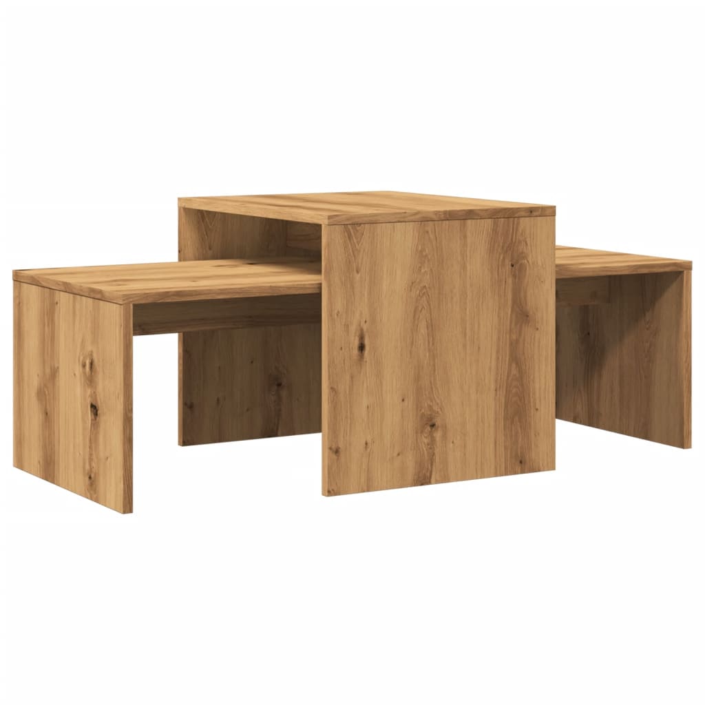 Tavolino Salotto Rovere Artigianale 100x48x40 cm in Truciolato | homemem39