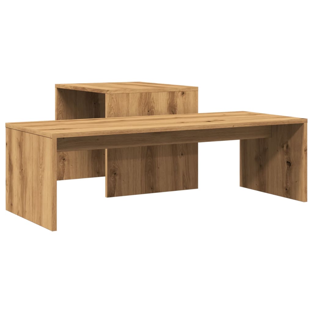Tavolino Salotto Rovere Artigianale 100x48x40 cm in Truciolato | homemem39