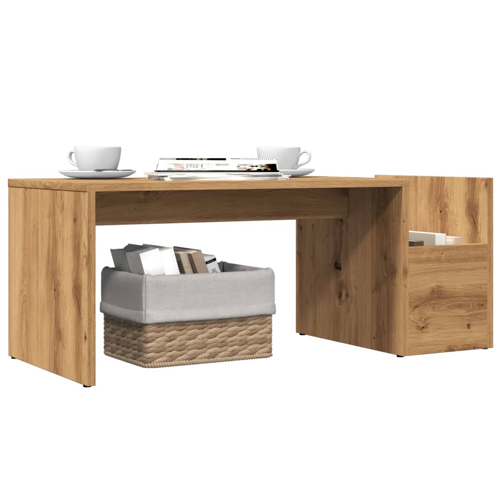 Tavolino da Salotto Rovere Artigianale 90x45x35cm in Truciolato