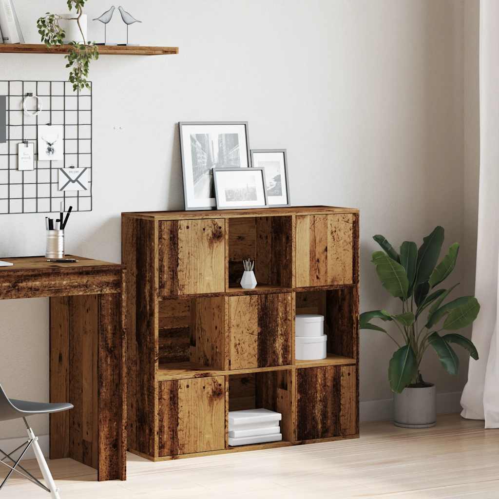 Libreria Legno Antico 90x28x90 cm in Legno Multistrato | homemem39