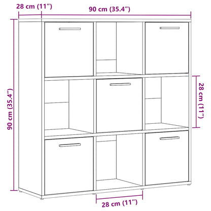 Libreria Legno Antico 90x28x90 cm in Legno Multistrato | homemem39