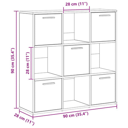 Libreria Rovere Artigianale 90x28x90 cm in Legno Multistrato | homemem39
