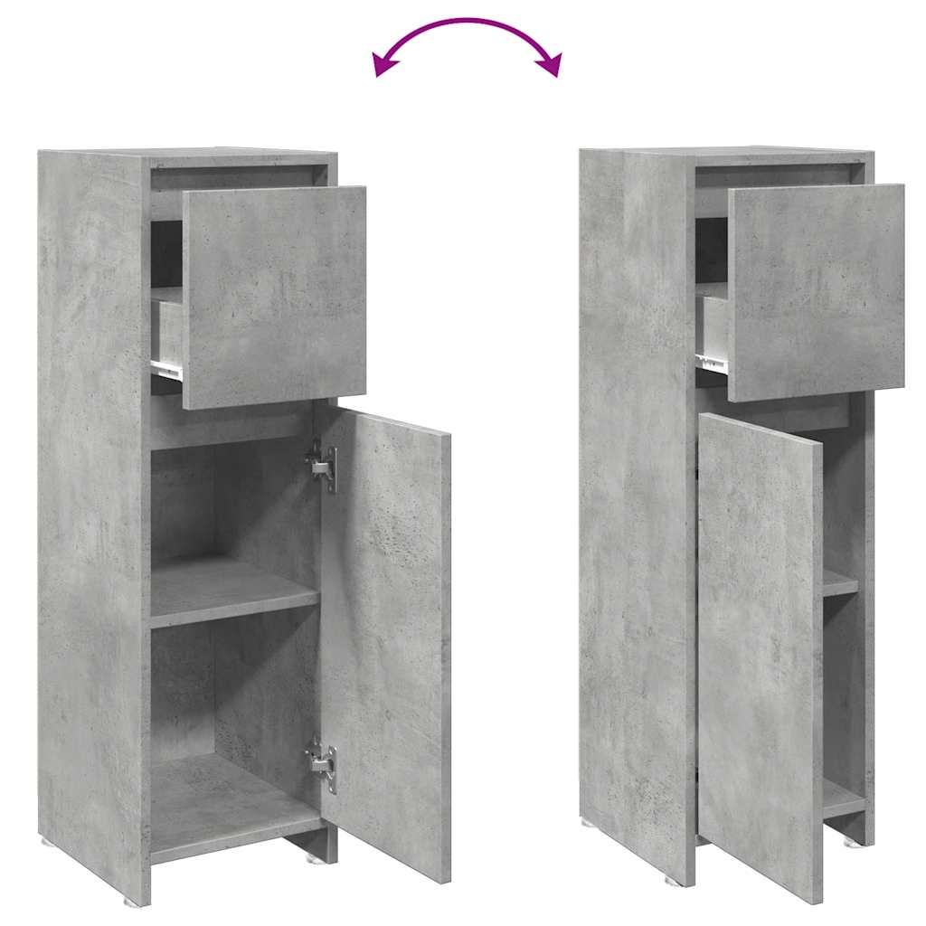 Mobile da Bagno Grigio Cemento 30x30x95 cm in Legno Multistrato | homemem39