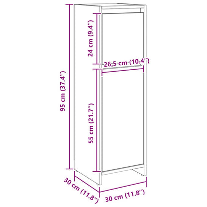 Armadietto Bagno Artigianale 30x30x95 cm in Legno Multistrato | homemem39