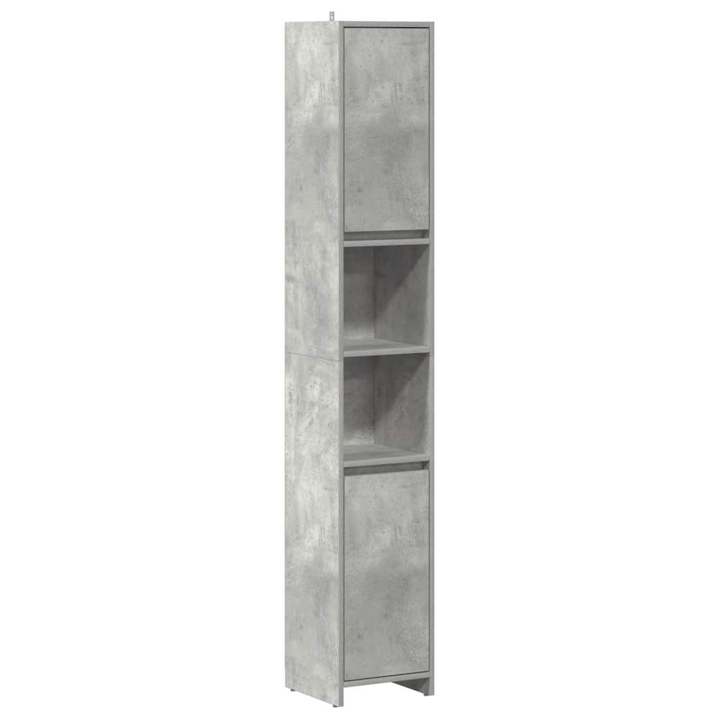 Mobile da Bagno Grigio Cemento 30x30x183,5 cm Legno Multistrato