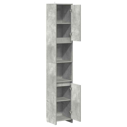 Mobile da Bagno Grigio Cemento 30x30x183,5 cm Legno Multistrato