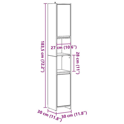 Mobile da Bagno Legno Antico 30x30x183,5 cm in Truciolato | homemem39