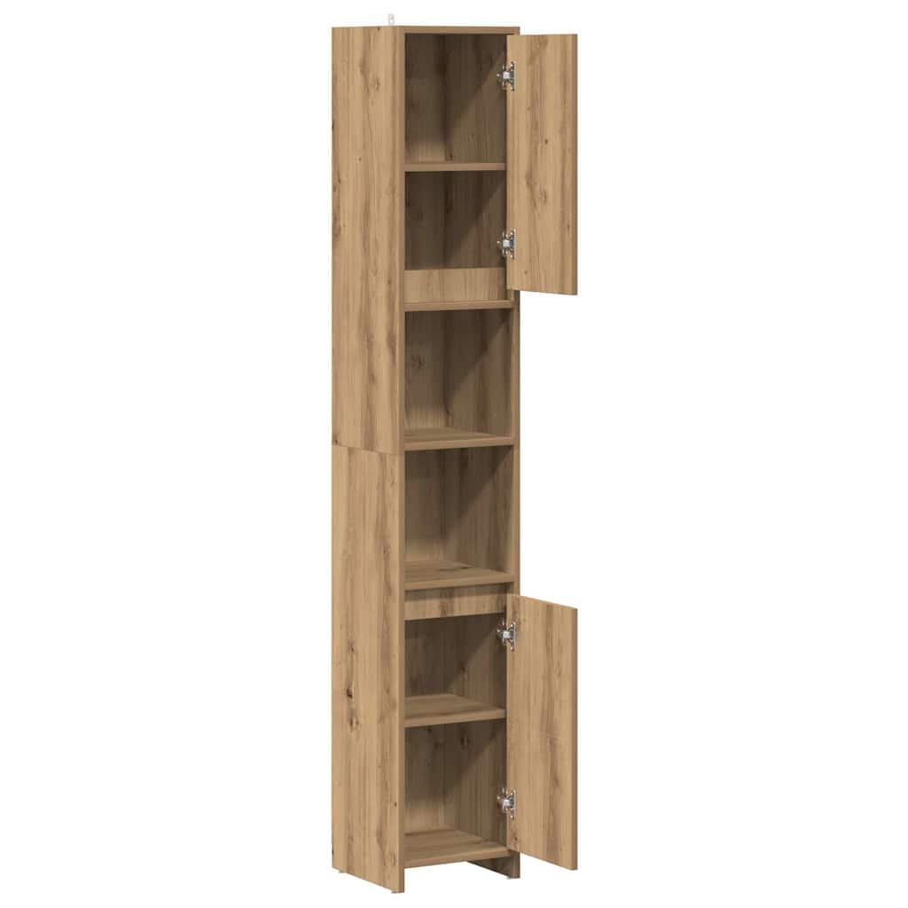 Mobile da Bagno Rovere Artigianale 30x30x183,5 cm in Truciolato | homemem39