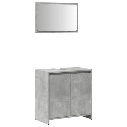 Set Mobili da Bagno 2 pz Grigio Cemento in Legno Multistrato | homemem39