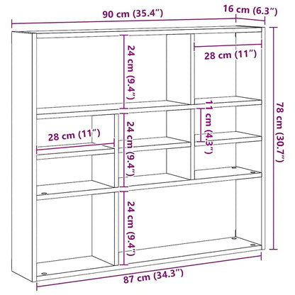 Scaffale a Parete Legno Vecchio 90x16x78 cm Legno Multistrato | homemem39