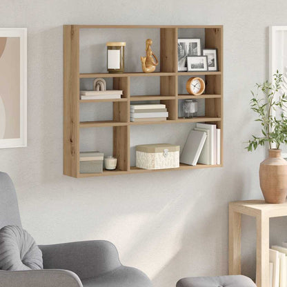 Scaffale a Parete Rovere Artigianale 90x16x78 cm Truciolato | homemem39
