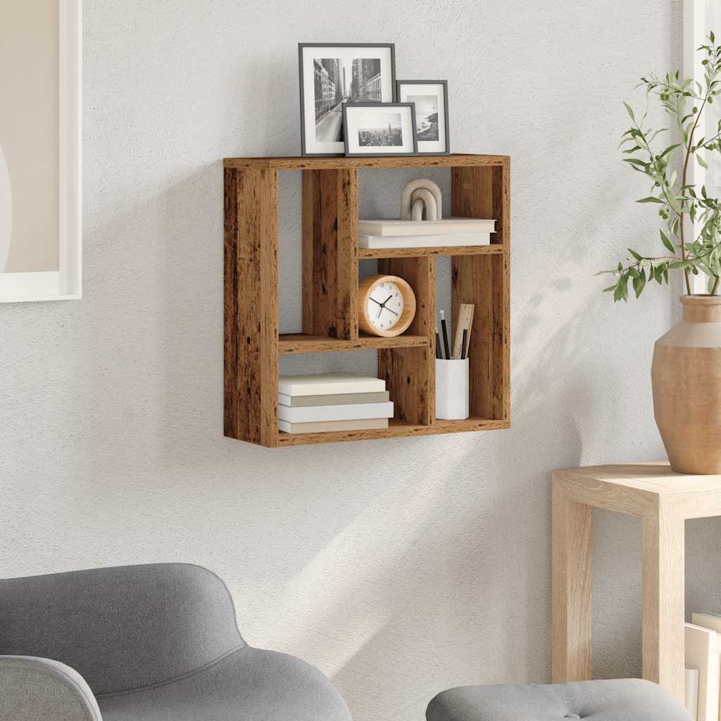 Scaffale a Parete Legno Vecchio 45x16x45 cm in Truciolato | homemem39
