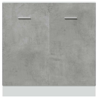 Armadio per Lavabo “Lyon” Grigio Cemento 80x46x81,5 cm in