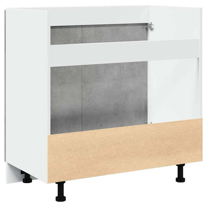 Armadio per Lavabo “Lyon” Grigio Cemento 80x46x81,5 cm in | homemem39