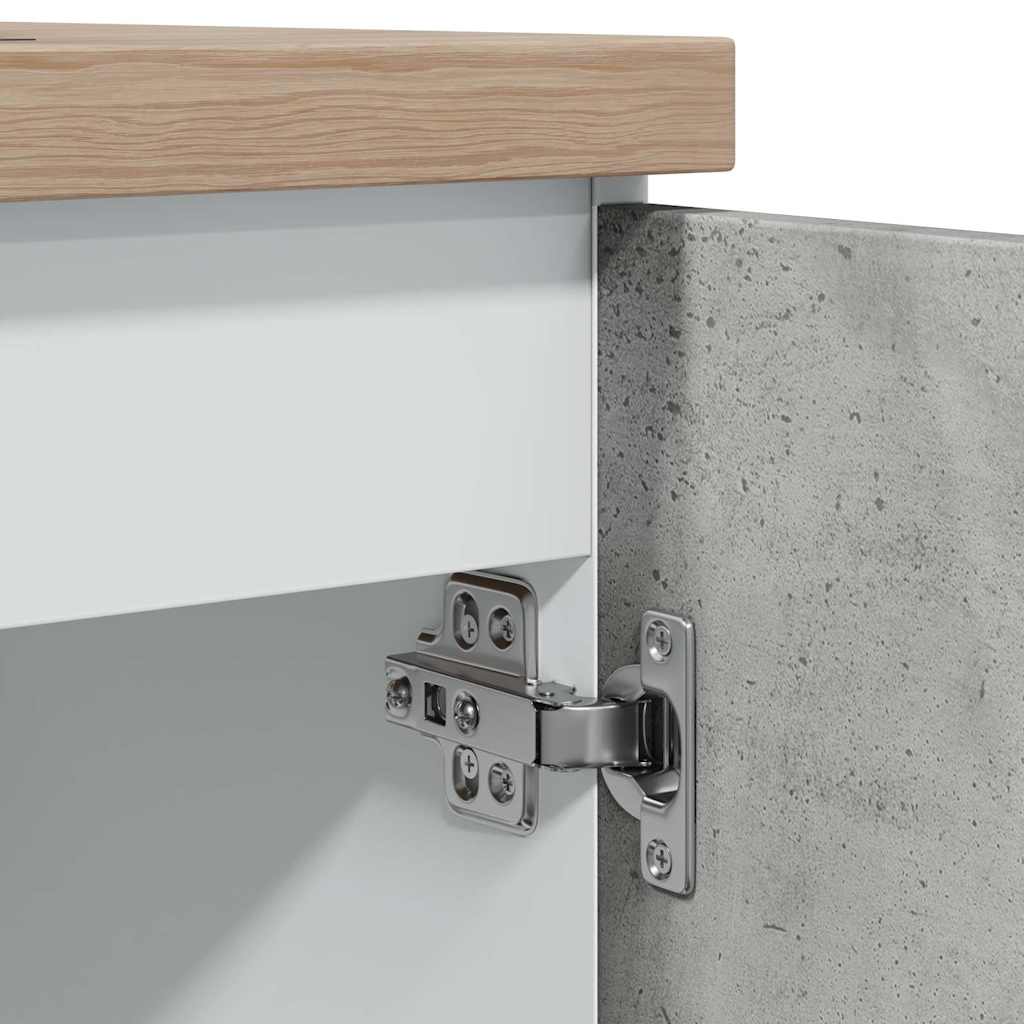 Armadio per Lavabo “Lyon” Grigio Cemento 80x46x81,5 cm in