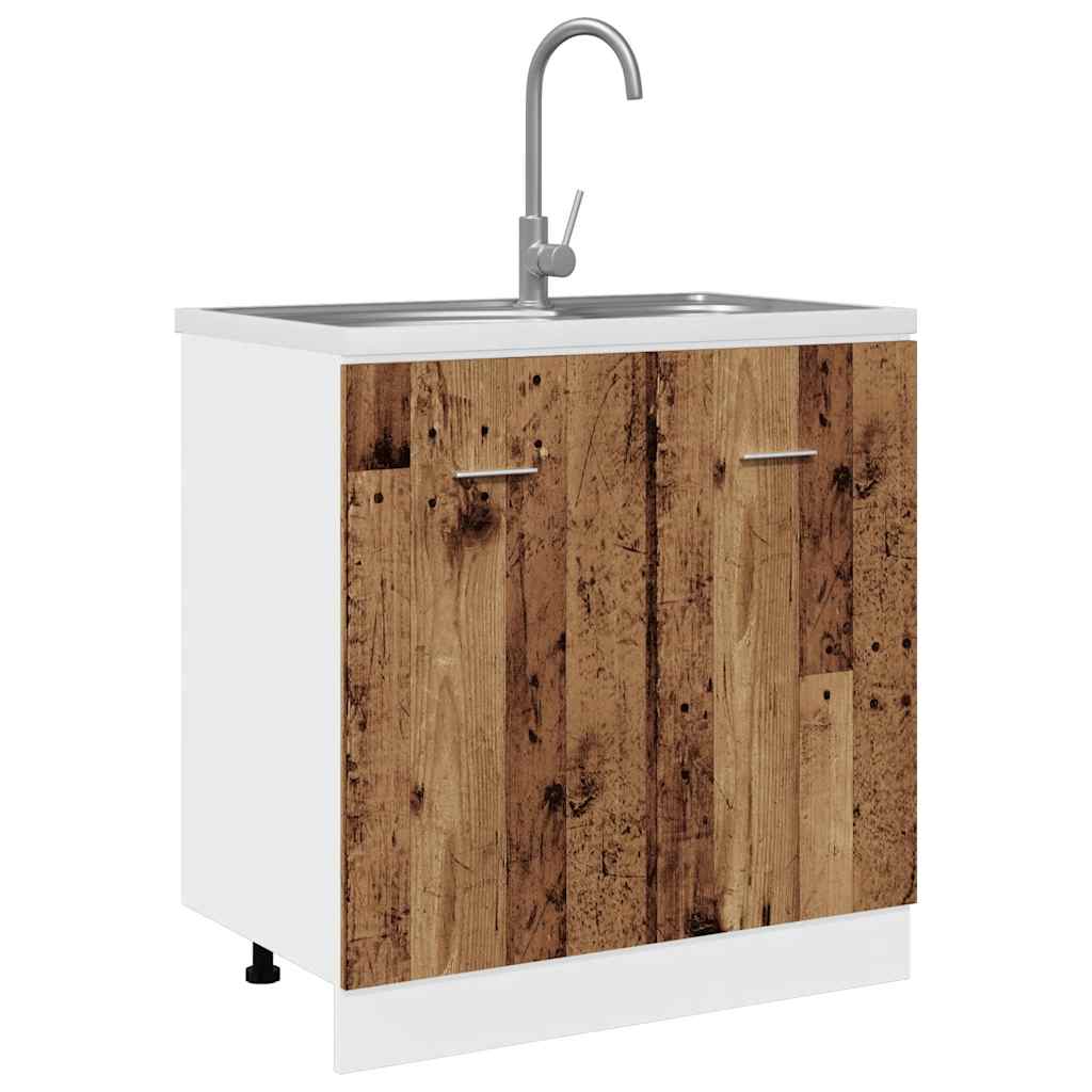 Mobile Sottolavello “Lyon” Legno Antico 80x46x81,5cm - homemem39