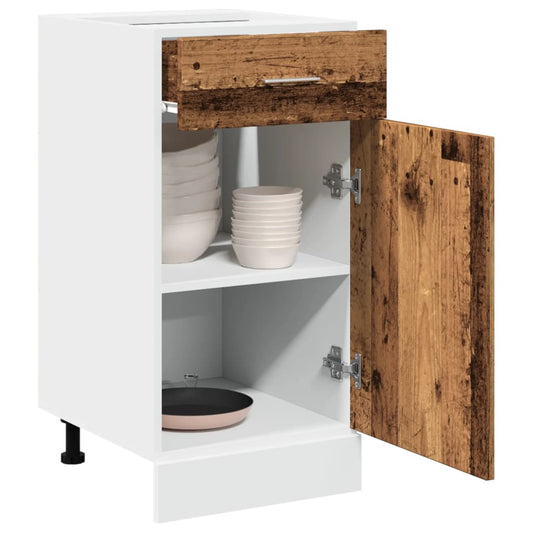 Mobile con Cassetto “Lyon” Legno Antico 40x46x81,5cm - homemem39