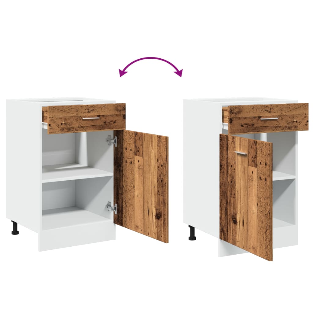 Mobile con Cassetto “Lyon” Legno Antico 50x46x81,5cm - homemem39