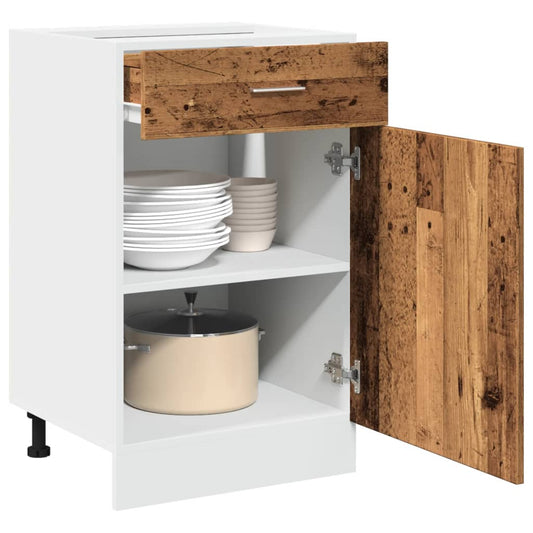 Mobile con Cassetto “Lyon” Legno Antico 50x46x81,5cm - homemem39