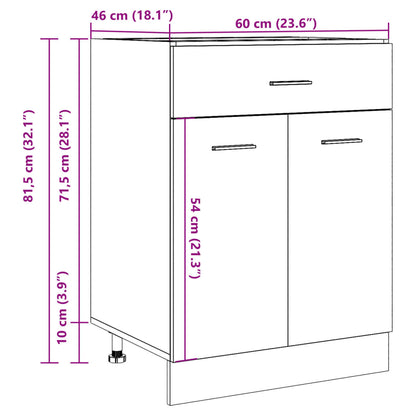 Armadio Inferiore Cassetto “Lyon” Grigio Cemento 60x46x81,5 | homemem39