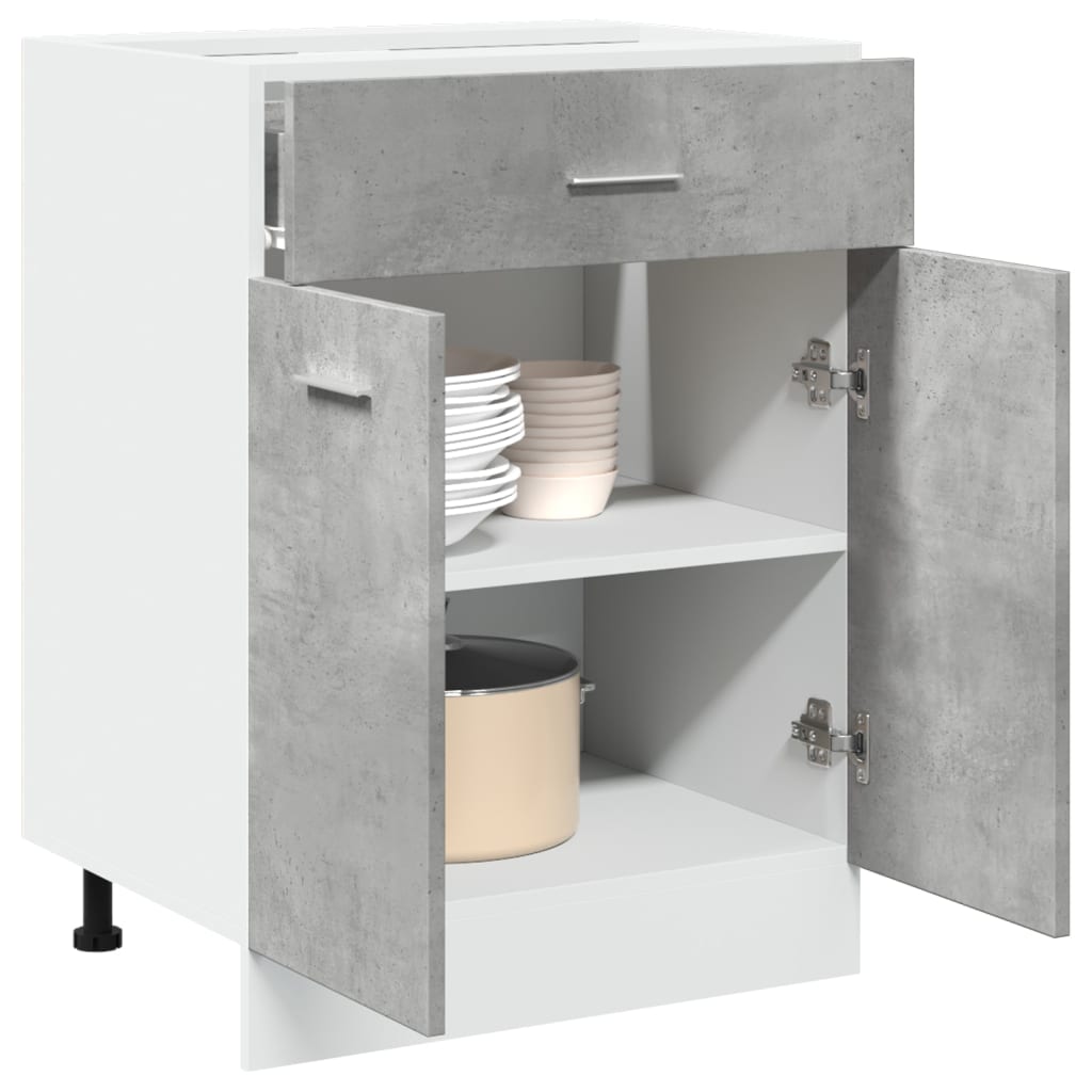Armadio Inferiore Cassetto “Lyon” Grigio Cemento 60x46x81,5 - homemem39