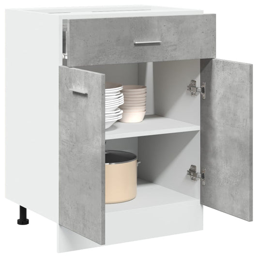 Armadio Inferiore Cassetto “Lyon” Grigio Cemento 60x46x81,5 - homemem39