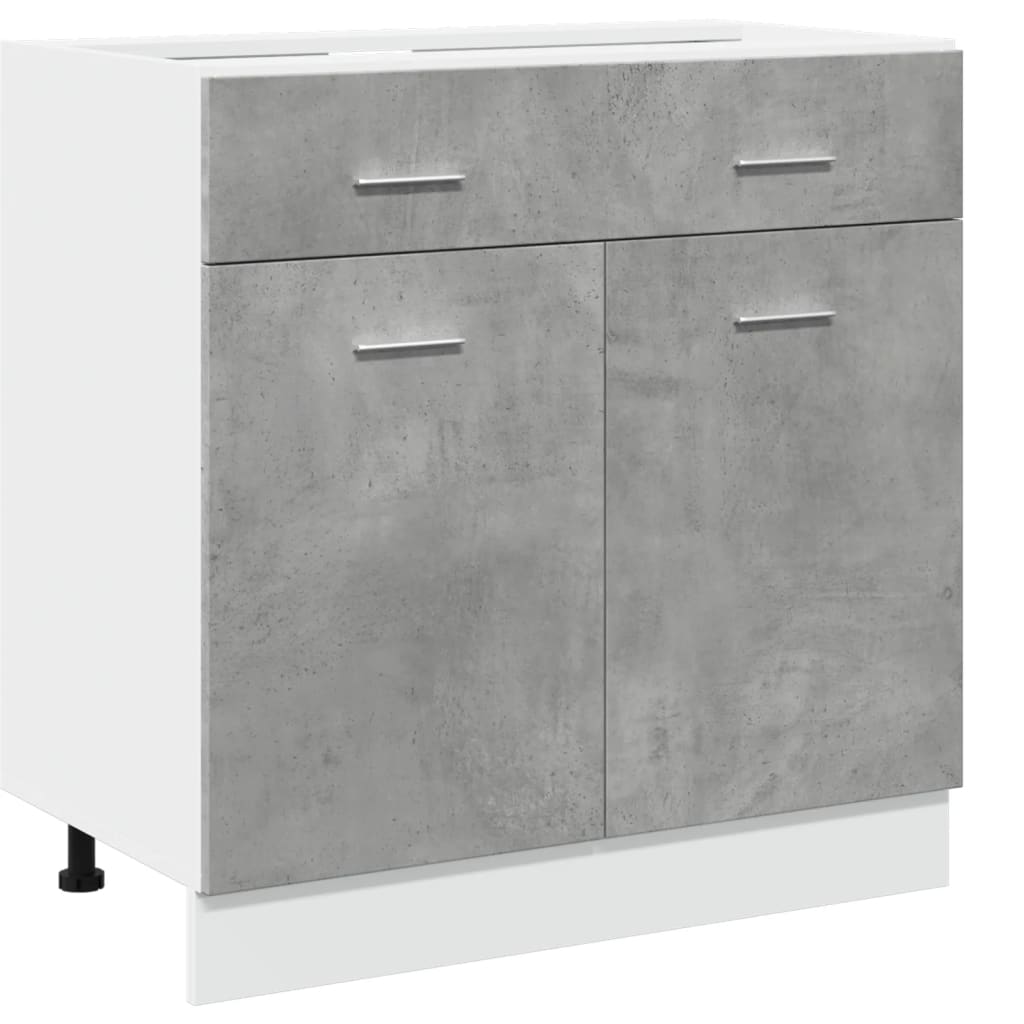 Armadio Inferiore Cassetto “Lyon” Grigio Cemento 80x46x81,5 - homemem39