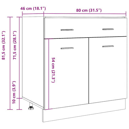 Cassettiera “Lyon” Legno Antico 80x46x81,5 cm - homemem39