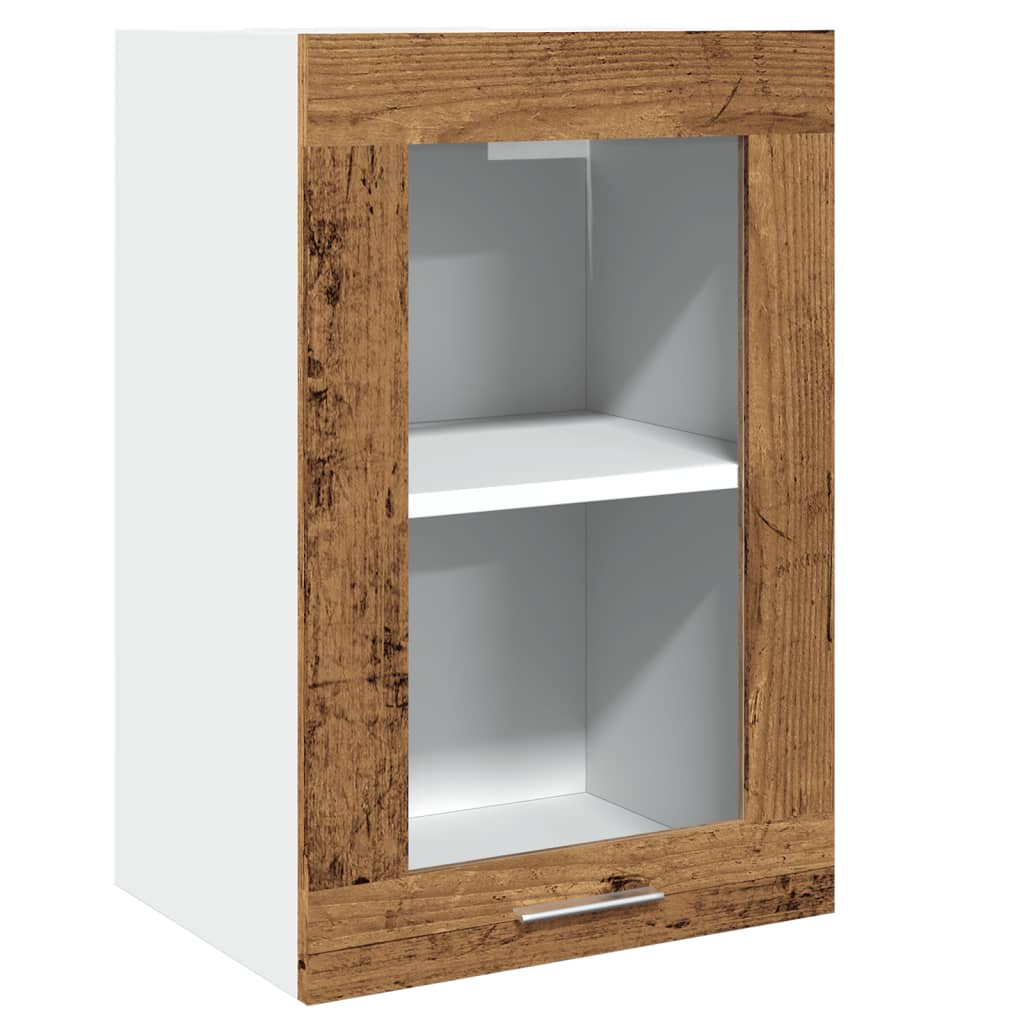 Mobile Pensile “Lyon” Vetro Legno Antico 40x31x60 cm | homemem39