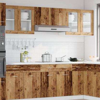 Mobile Pensile “Lyon” Vetro Legno Antico 40x31x60 cm - homemem39