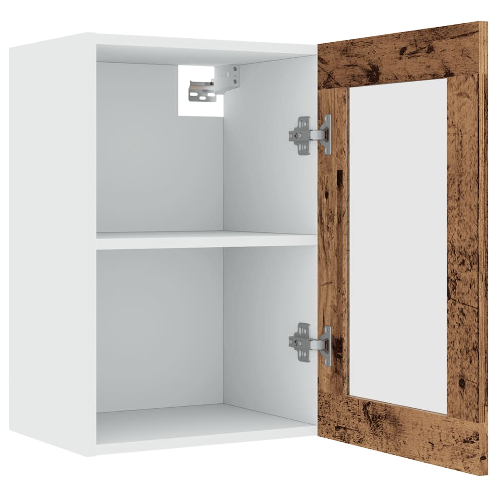 Mobile Pensile “Lyon” Vetro Legno Antico 40x31x60 cm - homemem39