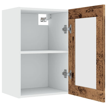 Mobile Pensile “Lyon” Vetro Legno Antico 40x31x60 cm - homemem39