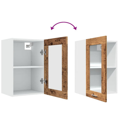 Mobile Pensile “Lyon” Vetro Legno Antico 40x31x60 cm | homemem39