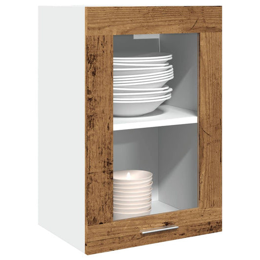 Mobile Pensile “Lyon” Vetro Legno Antico 40x31x60 cm - homemem39