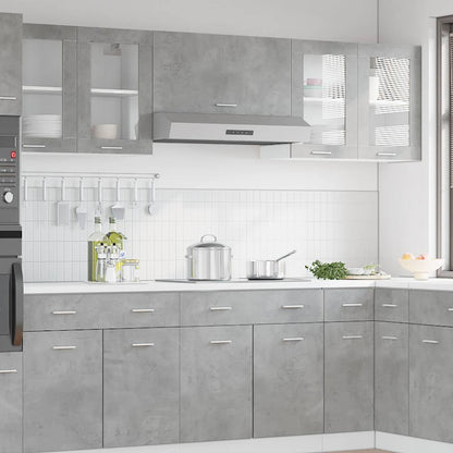 Mobile Pensile con Vetro “Lyon” Grigio Cemento 80x31x60 cm - homemem39