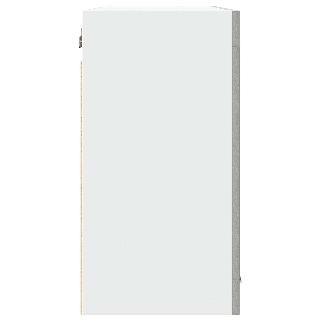 Mobile Pensile con Vetro “Lyon” Grigio Cemento 80x31x60 cm - homemem39
