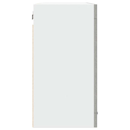 Mobile Pensile con Vetro “Lyon” Grigio Cemento 80x31x60 cm - homemem39