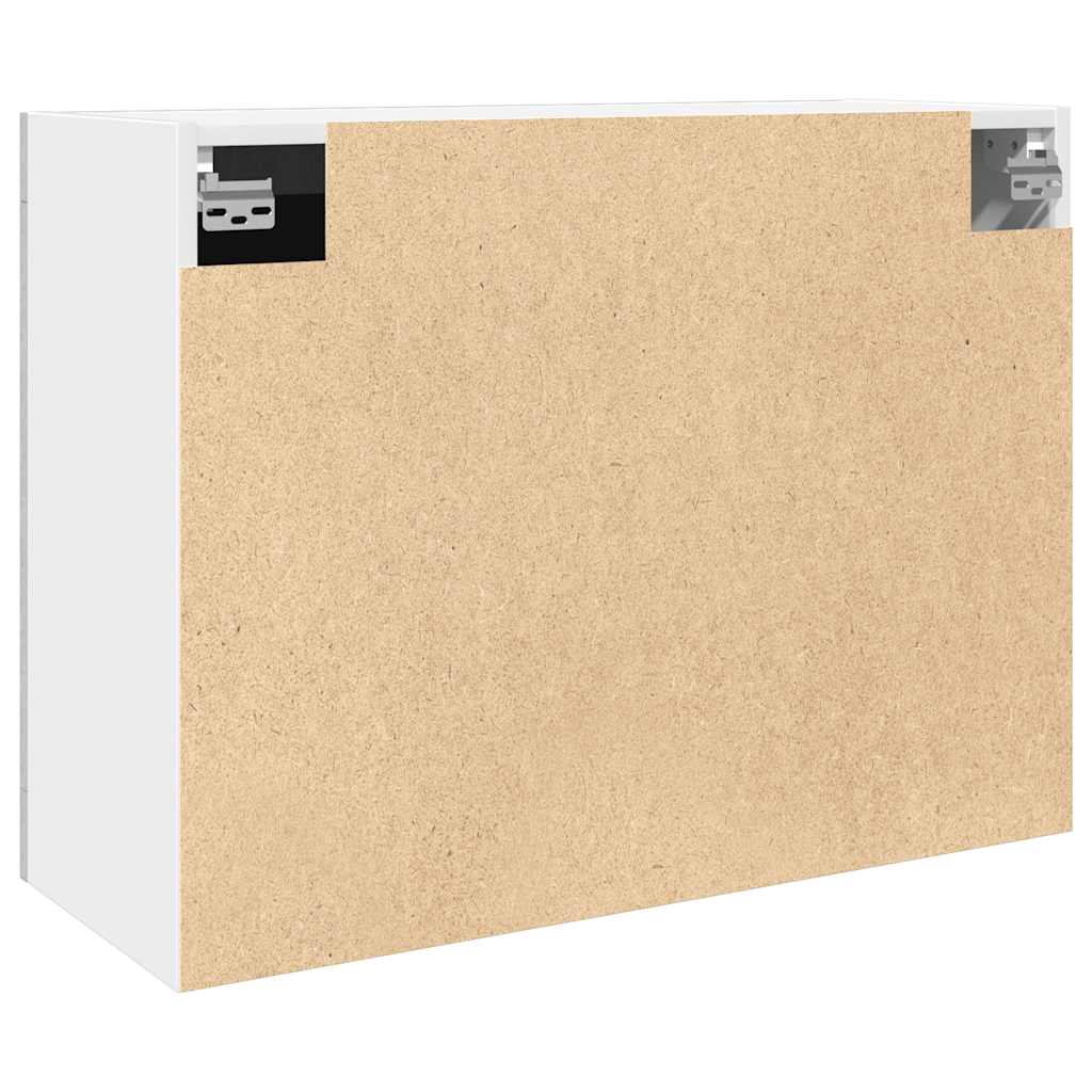 Mobile Pensile con Vetro “Lyon” Grigio Cemento 80x31x60 cm | homemem39