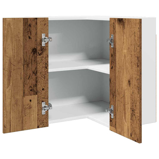 Mobile Pensile Angolo “Lyon” Legno Vecchio 57x57x60 - homemem39