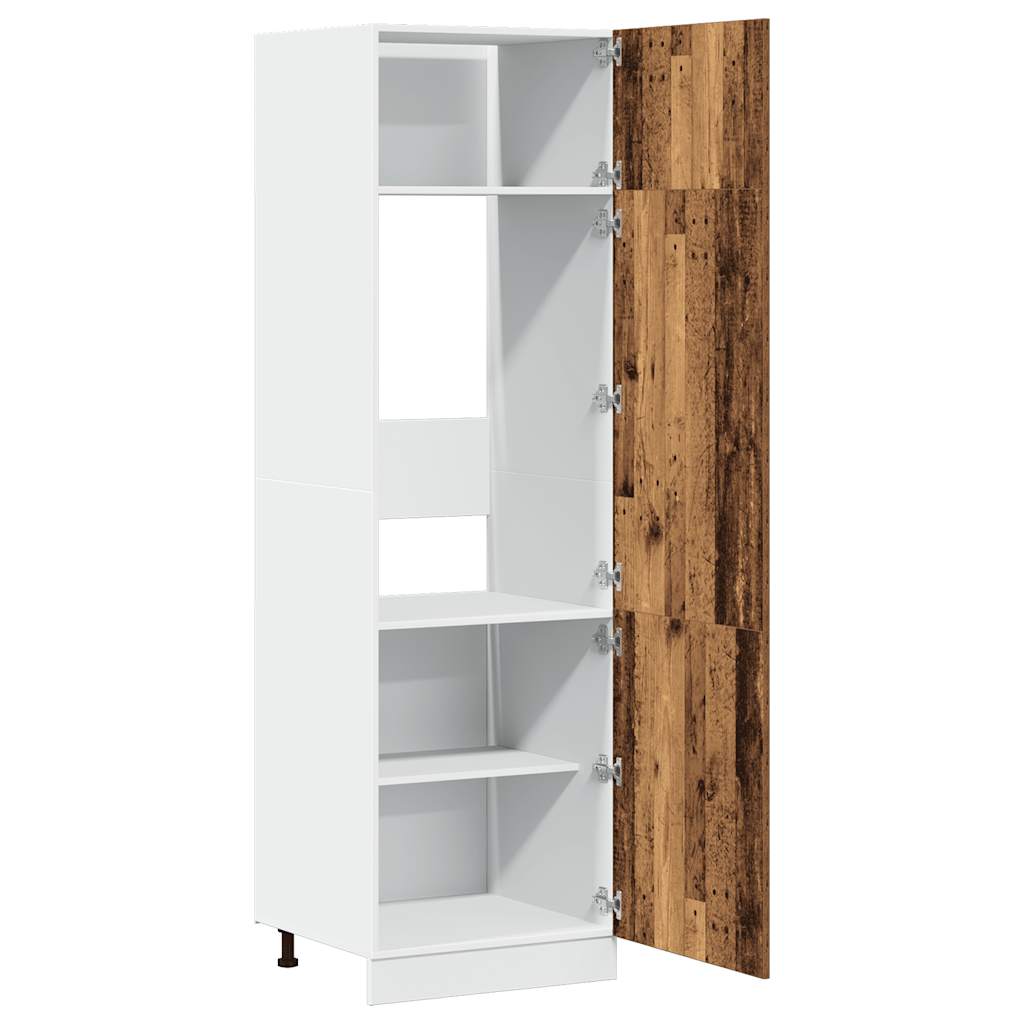 Armadio per Frigo “Lyon” Legno Antico 60x57x207 cm - homemem39