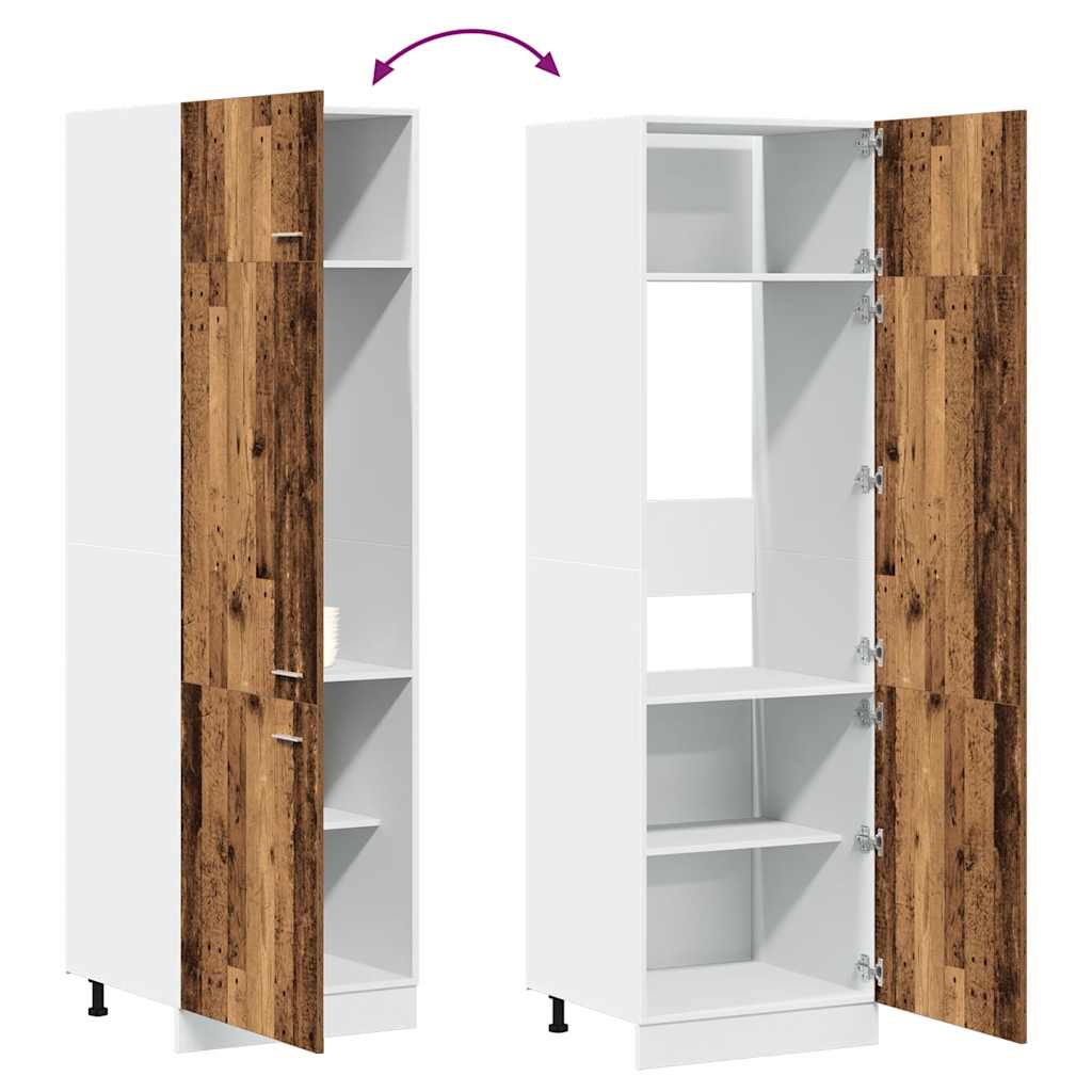 Armadio per Frigo “Lyon” Legno Antico 60x57x207 cm - homemem39
