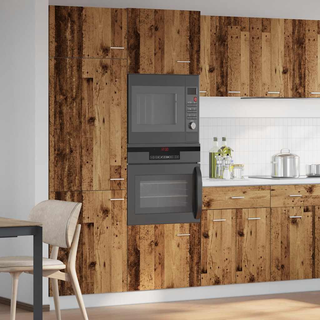 Mobile per Microonde “Lyon” Legno Antico 60x57x207 cm - homemem39