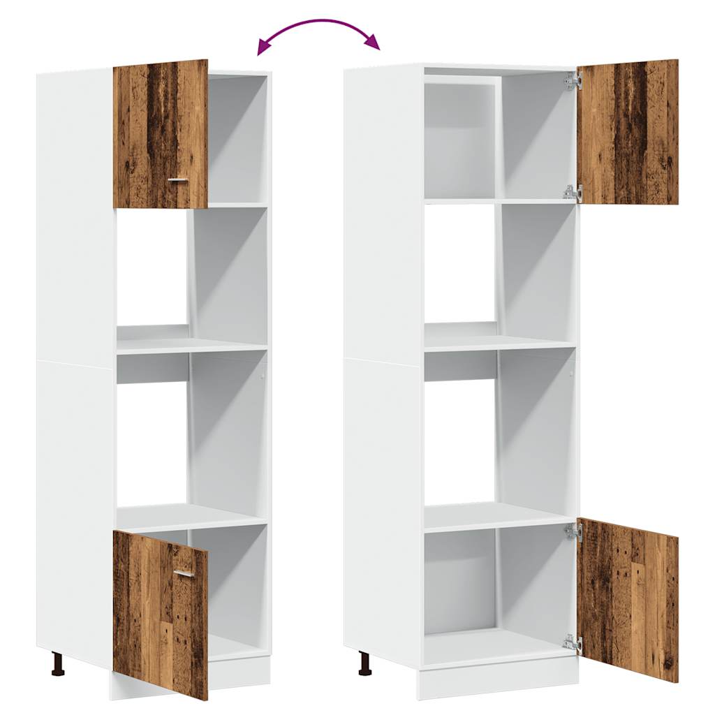 Mobile per Microonde “Lyon” Legno Antico 60x57x207 cm | homemem39